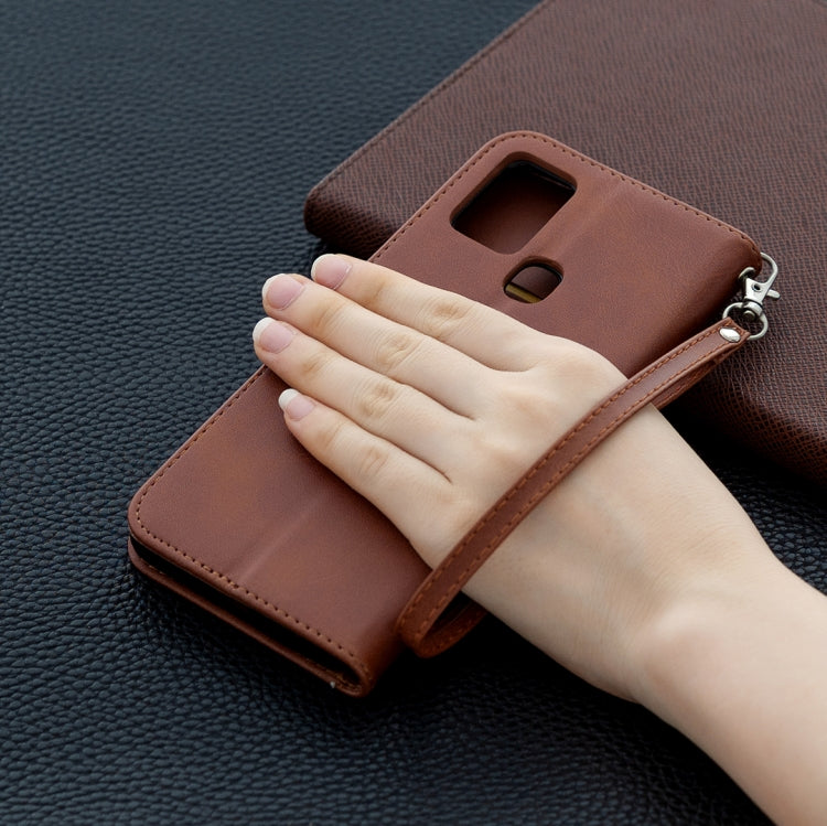 Retro Lambskin Texture Pure Color Horizontal Flip PU Leather Case with Holder & Card Slots & Wallet & Lanyard, For Samsung Galaxy A21s