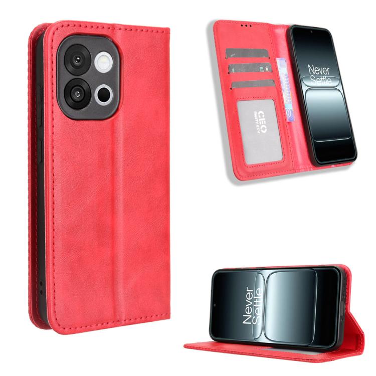 Magnetic Buckle Retro Texture Leather Phone Case