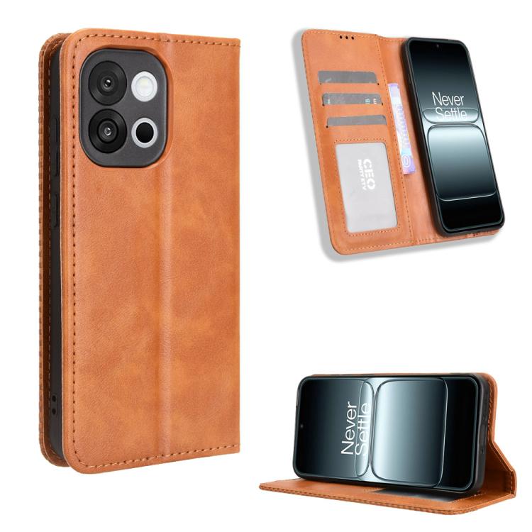 Magnetic Buckle Retro Texture Leather Phone Case