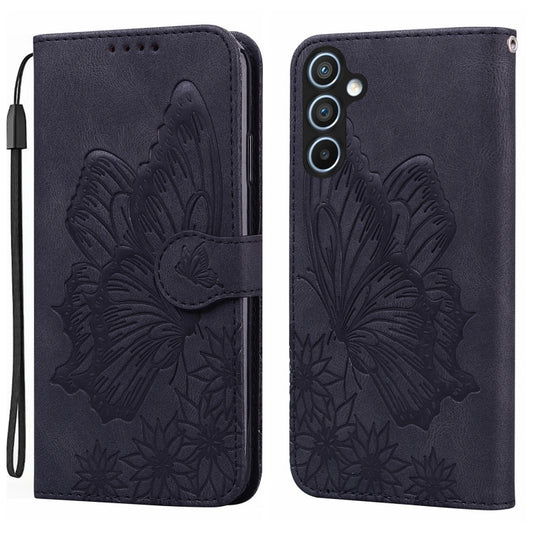 Retro Skin Feel Butterflies Embossing Horizontal Flip Leather Phone Case, Compatible with Samsung Galaxy A55 5G