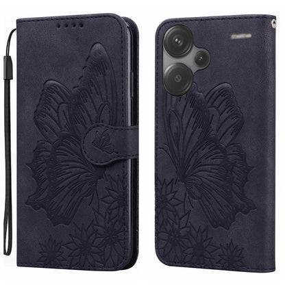 Retro Skin Feel Butterflies Embossing Horizontal Flip Leather Phone Case