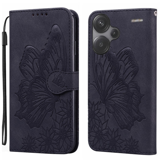 Retro Skin Feel Butterflies Embossing Horizontal Flip Leather Phone Case