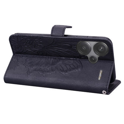 Retro Skin Feel Butterflies Embossing Horizontal Flip Leather Phone Case