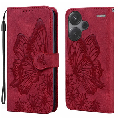 Retro Skin Feel Butterflies Embossing Horizontal Flip Leather Phone Case