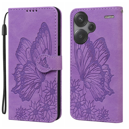 Retro Skin Feel Butterflies Embossing Horizontal Flip Leather Phone Case