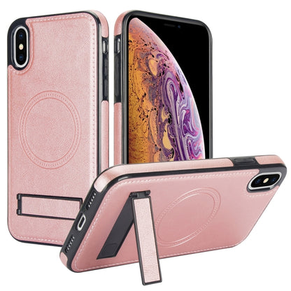 Retro Leather Invisible Stand MagSafe Phone Case