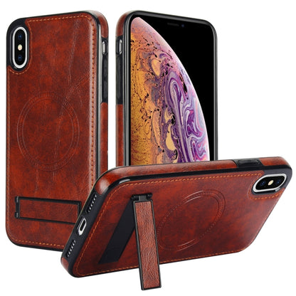Retro Leather Invisible Stand MagSafe Phone Case