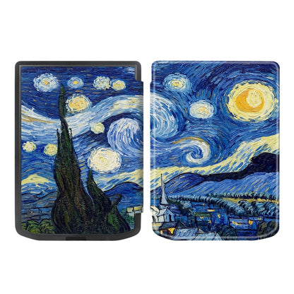 Painted Retro Skin-feel Leather Smart Tablet Case