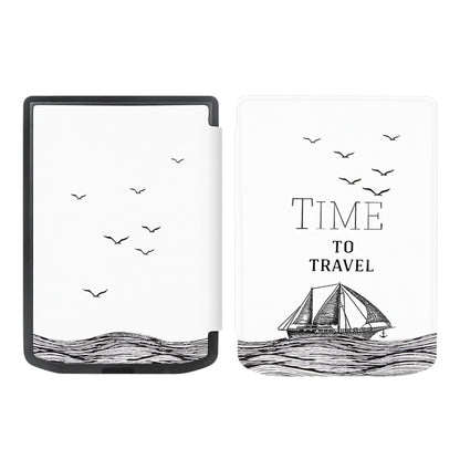 Painted Retro Skin-feel Leather Smart Tablet Case