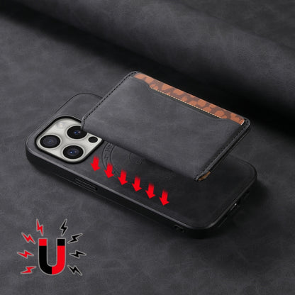 Denior D13 Retro Texture Leather MagSafe Card Bag Phone Case