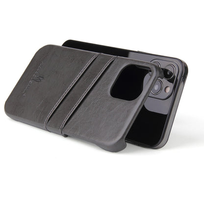 Fierre Shann Retro Oil Wax Texture PU Leather Case with Card Slots, Compatible with iPhone 12 Pro Max