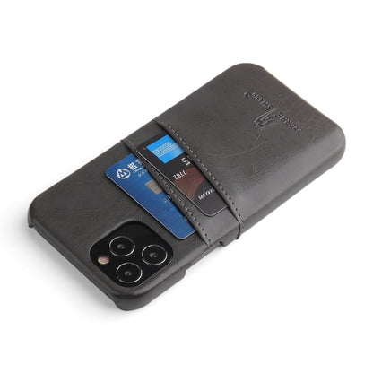 Fierre Shann Retro Oil Wax Texture PU Leather Case with Card Slots, Compatible with iPhone 12 / 12 Pro