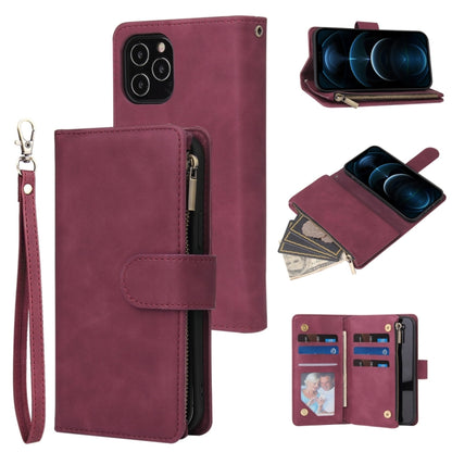 Multifunctional Retro Frosted Horizontal Flip Leather Case with Card Slot & Holder & Zipper Wallet & Photo Frame & Lanyard, For iPhone 12 Pro Max