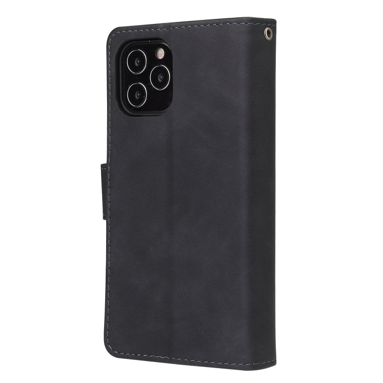 Multifunctional Retro Frosted Horizontal Flip Leather Case with Card Slot & Holder & Zipper Wallet & Photo Frame & Lanyard, For iPhone 12 / 12 Pro