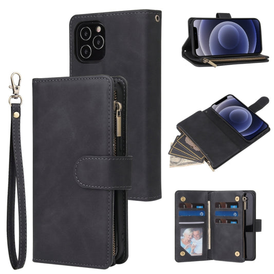 Multifunctional Retro Frosted Horizontal Flip Leather Case with Card Slot & Holder & Zipper Wallet & Photo Frame & Lanyard, For iPhone 12 mini