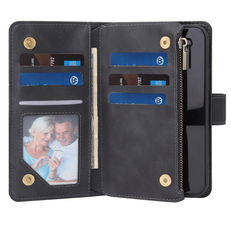 Multifunctional Retro Frosted Horizontal Flip Leather Case with Card Slot & Holder & Zipper Wallet & Photo Frame & Lanyard, For iPhone 12 mini