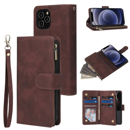 Multifunctional Retro Frosted Horizontal Flip Leather Case with Card Slot & Holder & Zipper Wallet & Photo Frame & Lanyard, For iPhone 12 mini