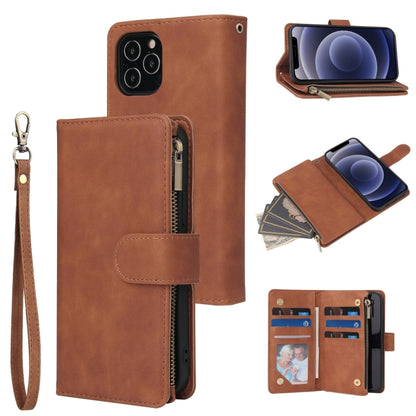 Multifunctional Retro Frosted Horizontal Flip Leather Case with Card Slot & Holder & Zipper Wallet & Photo Frame & Lanyard, For iPhone 12 mini
