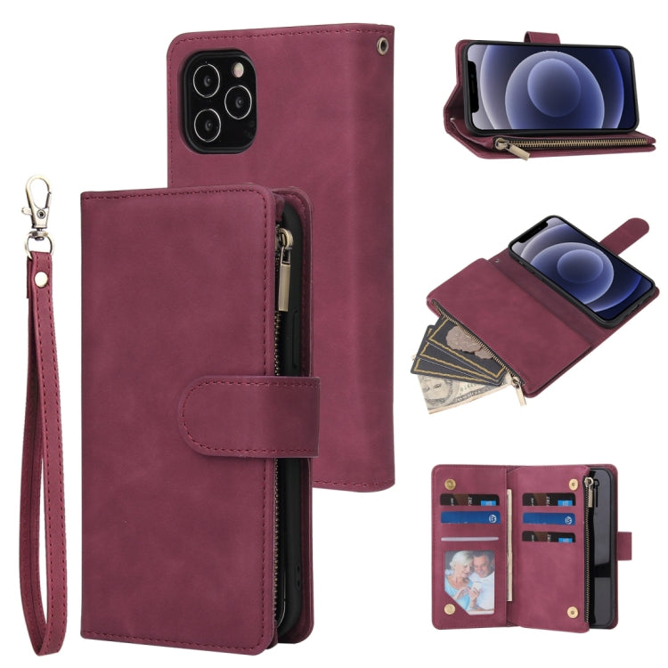 Multifunctional Retro Frosted Horizontal Flip Leather Case with Card Slot & Holder & Zipper Wallet & Photo Frame & Lanyard, For iPhone 12 mini