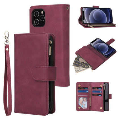 Multifunctional Retro Frosted Horizontal Flip Leather Case with Card Slot & Holder & Zipper Wallet & Photo Frame & Lanyard, For iPhone 12 mini