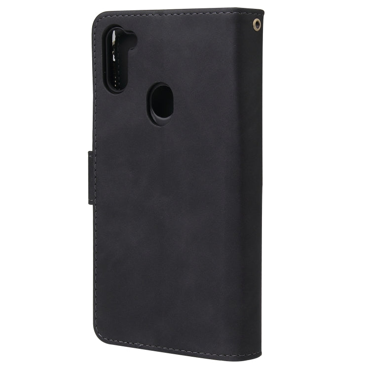 Multifunctional Retro Frosted Horizontal Flip Leather Case with Card Slot & Holder & Zipper Wallet & Photo Frame & Lanyard, For Samsung Galaxy A11