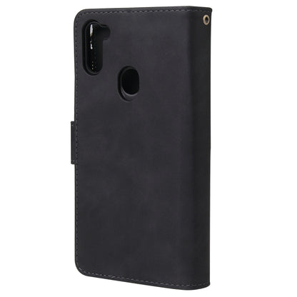 Multifunctional Retro Frosted Horizontal Flip Leather Case with Card Slot & Holder & Zipper Wallet & Photo Frame & Lanyard, For Samsung Galaxy A11