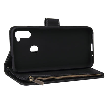 Multifunctional Retro Frosted Horizontal Flip Leather Case with Card Slot & Holder & Zipper Wallet & Photo Frame & Lanyard, For Samsung Galaxy A11