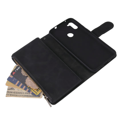 Multifunctional Retro Frosted Horizontal Flip Leather Case with Card Slot & Holder & Zipper Wallet & Photo Frame & Lanyard, For Samsung Galaxy A11