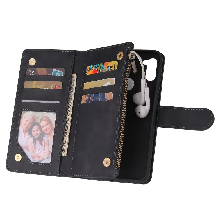 Multifunctional Retro Frosted Horizontal Flip Leather Case with Card Slot & Holder & Zipper Wallet & Photo Frame & Lanyard, For Samsung Galaxy A11