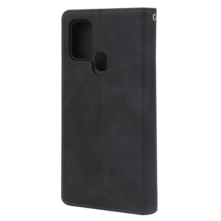 Multifunctional Retro Frosted Horizontal Flip Leather Case with Card Slot & Holder & Zipper Wallet & Photo Frame & Lanyard, For Samsung Galaxy A21s