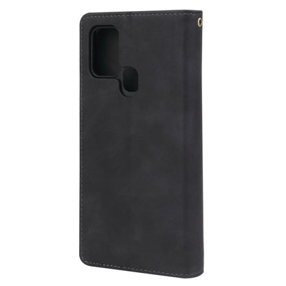 Multifunctional Retro Frosted Horizontal Flip Leather Case with Card Slot & Holder & Zipper Wallet & Photo Frame & Lanyard, For Samsung Galaxy A21s