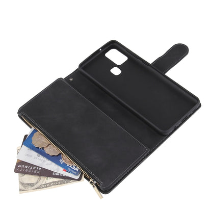 Multifunctional Retro Frosted Horizontal Flip Leather Case with Card Slot & Holder & Zipper Wallet & Photo Frame & Lanyard, For Samsung Galaxy A21s