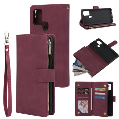 Multifunctional Retro Frosted Horizontal Flip Leather Case with Card Slot & Holder & Zipper Wallet & Photo Frame & Lanyard, For Samsung Galaxy A21s