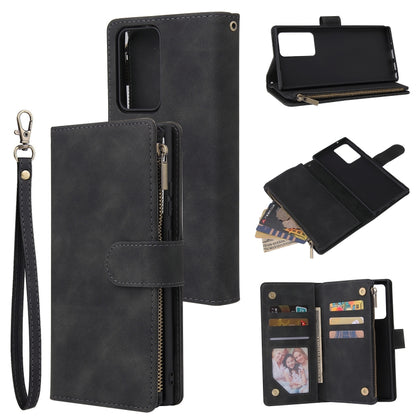 Multifunctional Retro Frosted Horizontal Flip Leather Case with Card Slot & Holder & Zipper Wallet & Photo Frame & Lanyard, For Samsung Galaxy Note20 Ultra