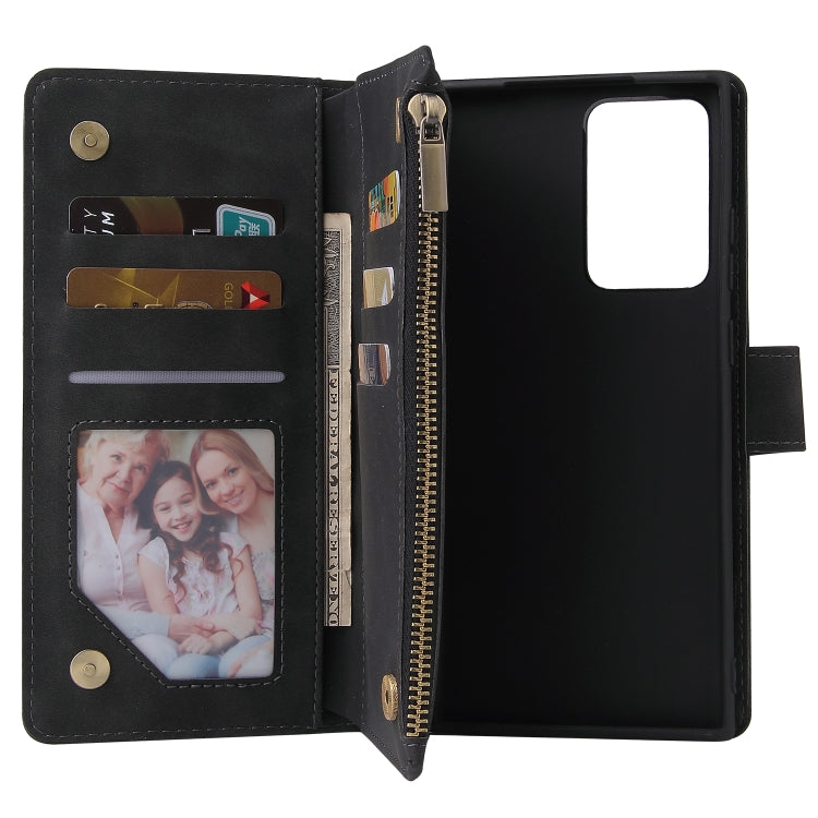 Multifunctional Retro Frosted Horizontal Flip Leather Case with Card Slot & Holder & Zipper Wallet & Photo Frame & Lanyard, For Samsung Galaxy Note20 Ultra
