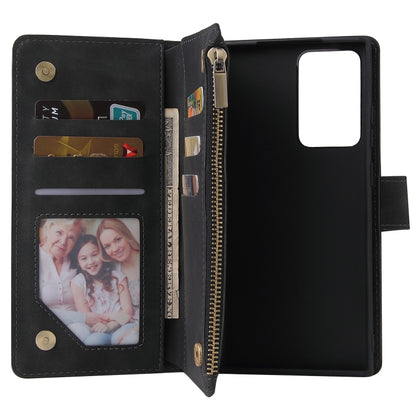 Multifunctional Retro Frosted Horizontal Flip Leather Case with Card Slot & Holder & Zipper Wallet & Photo Frame & Lanyard, For Samsung Galaxy Note20 Ultra
