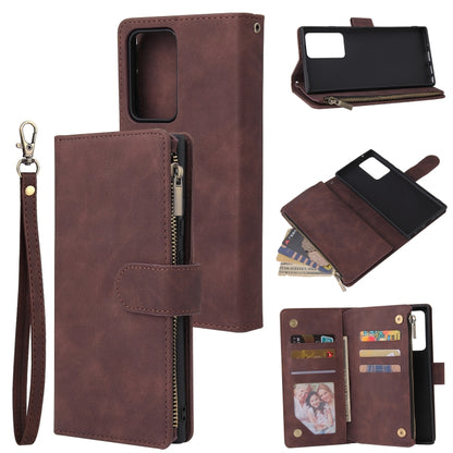 Multifunctional Retro Frosted Horizontal Flip Leather Case with Card Slot & Holder & Zipper Wallet & Photo Frame & Lanyard, For Samsung Galaxy Note20 Ultra