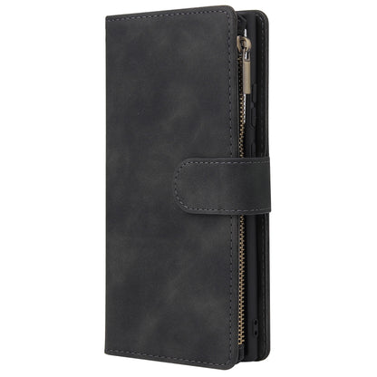 Multifunctional Retro Frosted Horizontal Flip Leather Case with Card Slot & Holder & Zipper Wallet & Photo Frame & Lanyard