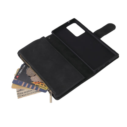 Multifunctional Retro Frosted Horizontal Flip Leather Case with Card Slot & Holder & Zipper Wallet & Photo Frame & Lanyard