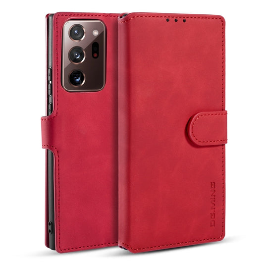 DG.MING Retro Oil Side Horizontal Flip Case with Holder & Card Slots & Wallet, Compatible with Samsung Galaxy Note20 Ultra