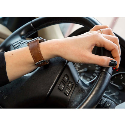 Round Tail Retro Crazy Horse Texture Genuine Leather Replacement Strap Watchband, Compatible with Apple Watch Series 7 41mm / 6 & SE & 5 & 4 40mm / 3 & 2 & 1 38mm