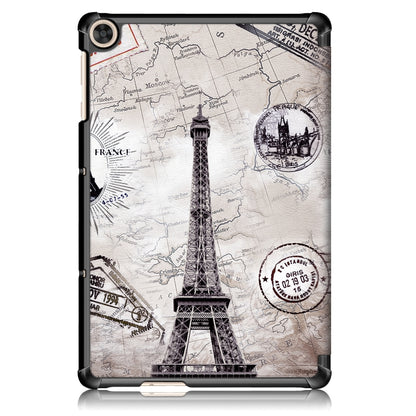 For Huawei Enjoy Tablet 2 10.1 inch / Honor Pad 6 10.1 inch Colored Drawing Pattern Horizontal Flip Leather Case with Three-folding Holder & Sleep / Wake-up Function
