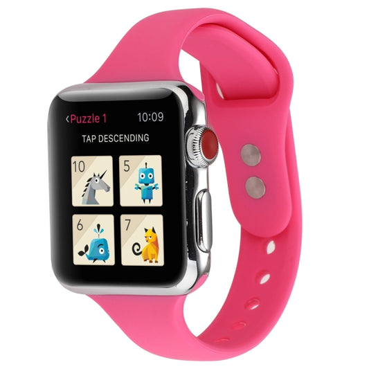 Thin Silicone Double Buckle Replacement Wrist Strap, Compatible with Apple Watch Series 7 41mm / 6 & SE & 5 & 4 40mm / 3 & 2 & 1 38mm