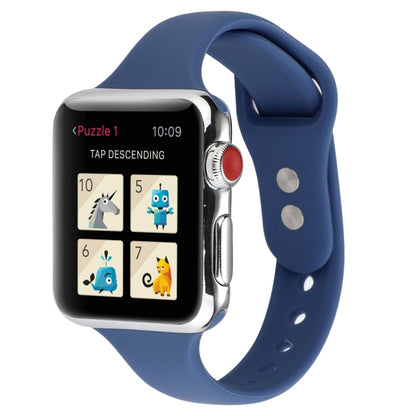 Thin Silicone Double Buckle Replacement Wrist Strap, Compatible with Apple Watch Series 8&7 41mm / SE 2&6&SE&5&4 40mm / 3&2&1 38mm