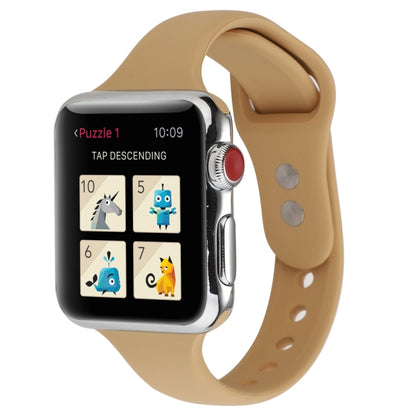 Thin Silicone Double Buckle Replacement Wrist Strap, Compatible with Apple Watch Series 8&7 41mm / SE 2&6&SE&5&4 40mm / 3&2&1 38mm