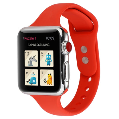 Thin Silicone Double Buckle Replacement Wrist Strap, Compatible with Apple Watch Series 8&7 41mm / SE 2&6&SE&5&4 40mm / 3&2&1 38mm