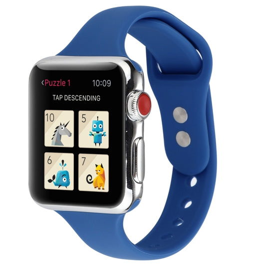 Thin Silicone Double Buckle Replacement Wrist Strap, Compatible with Apple Watch Series 8&7 41mm / SE 2&6&SE&5&4 40mm / 3&2&1 38mm