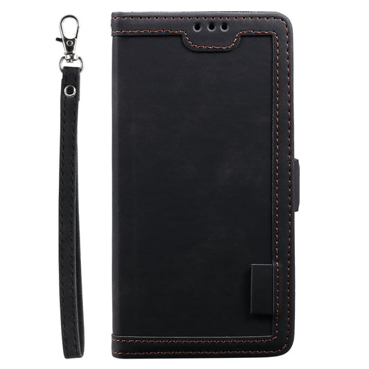 Retro Splicing Horizontal Flip Leather Phone Case