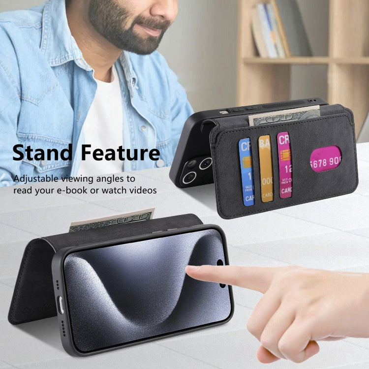 CaseNeo MagSafe RFID Anti-theft Retro Leather Phone Case, For iPhone 15 Pro