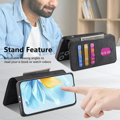 CaseNeo MagSafe RFID Anti-theft Retro Leather Phone Case, For Honor 200 Lite Global